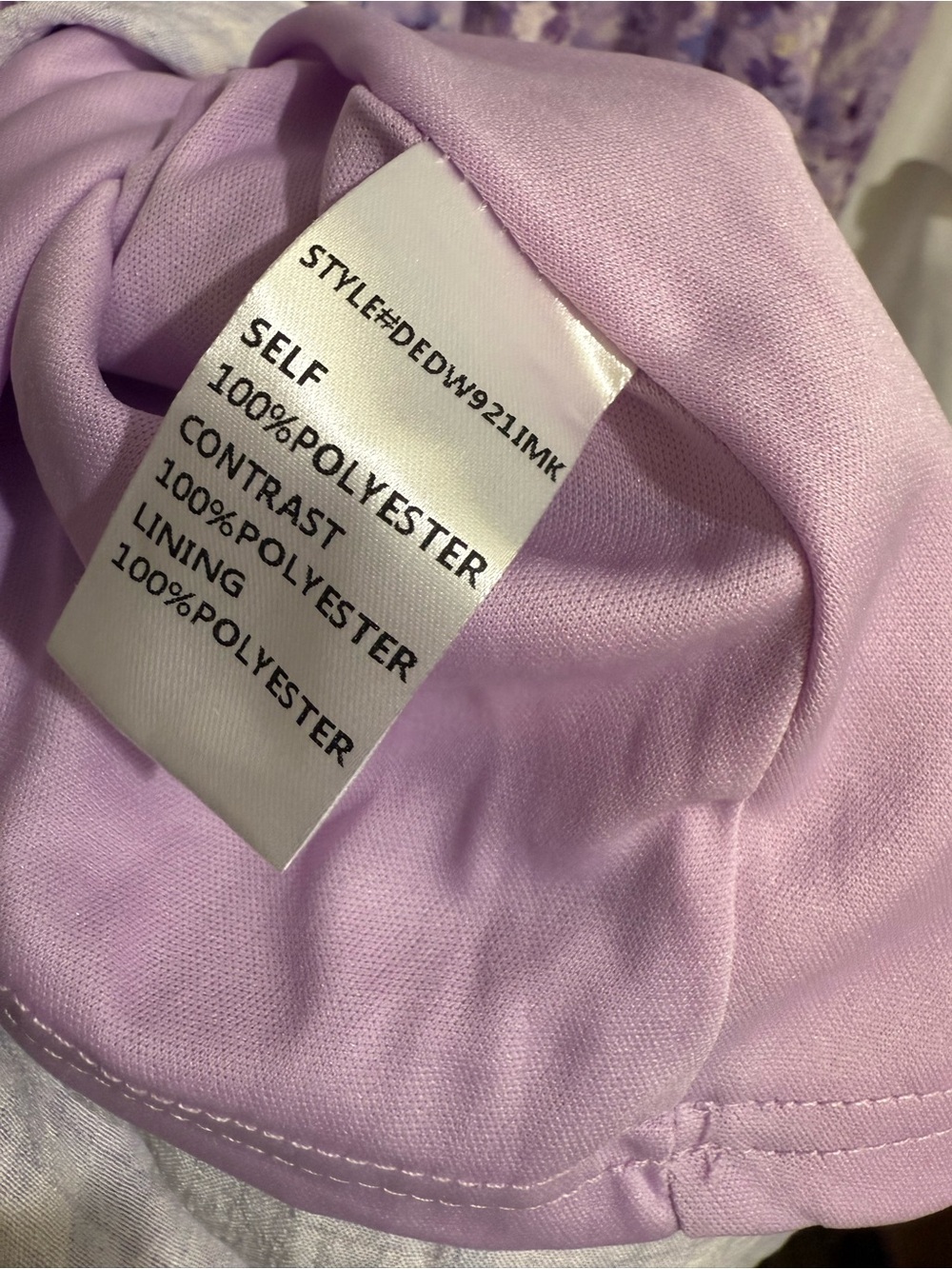 Lavender Floral Maxi Dress with Lace Trim - Picture 9 of 11
